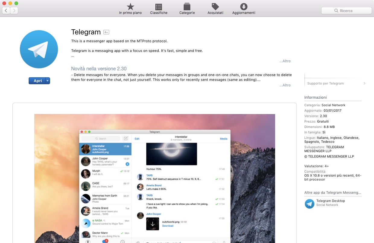Telegram 2.0 For Mac